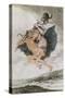 Alla Va Eso (There it Goes), Plate 66 of 'Los Caprichos', Late 18th (Colour Engraving)-Francisco de Goya-Stretched Canvas