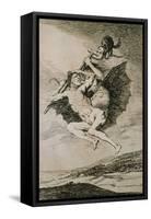 Alla va eso,("This way"),etching No.66 from the "Caprichos",around 1798. .-Francisco de Goya y Lucientes-Framed Stretched Canvas