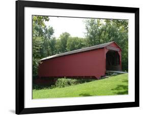 Allaman Covered Bridge in Henderson County, north of Nauvoo, Illinois, USA-Gayle Harper-Framed Photographic Print