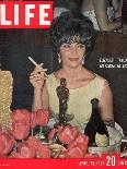 Actress Elizabeth Taylor with her Academy Award at an Oscar Party Following her Win, April 28, 1961-Allan Grant-Photographic Print