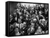 Allan Jay Lerner and Frederick Loewe with Crowd After "My Fair Lady" in Mark Hellinger Theater-Gordon Parks-Framed Stretched Canvas