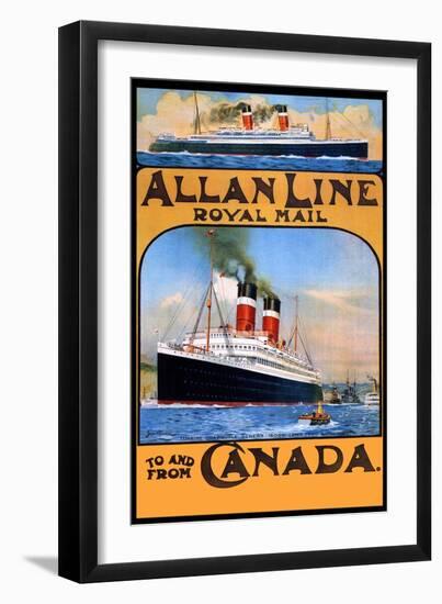 Allan Line Royal Mail To Canada-null-Framed Art Print