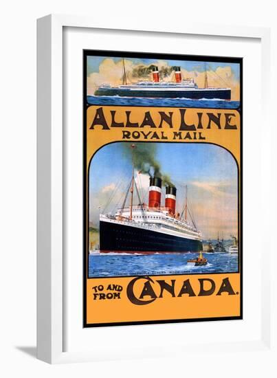 Allan Line Royal Mail To Canada-null-Framed Art Print