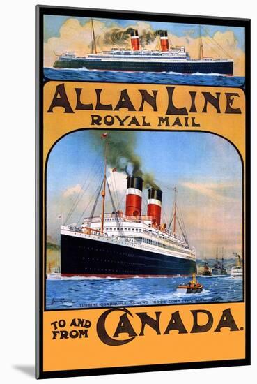 Allan Line Royal Mail To Canada-null-Mounted Art Print