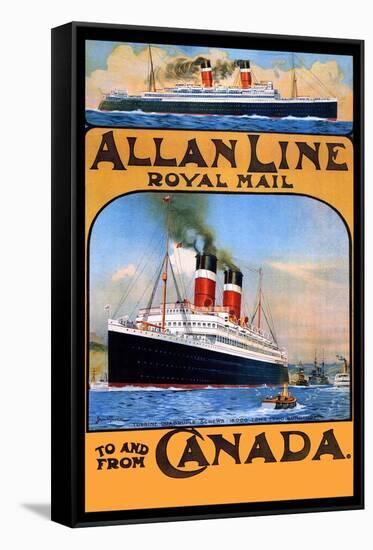 Allan Line Royal Mail To Canada-null-Framed Stretched Canvas