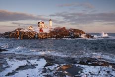 A Large Wreath is Hung on Portland Head Lighthouse in Maine to Celebrate the Holiday Season. Portla-Allan Wood Photography-Photographic Print