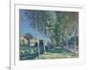 Allée de peupliers aux environs de Moret-sur-Loing-Alfred Sisley-Framed Giclee Print