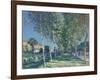 Allée de peupliers aux environs de Moret-sur-Loing-Alfred Sisley-Framed Giclee Print