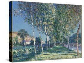 Allée de peupliers aux environs de Moret-sur-Loing-Alfred Sisley-Stretched Canvas