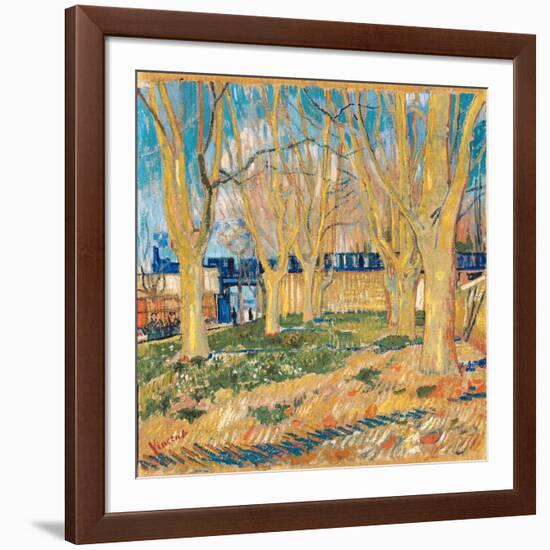 Allee De Platanes Pres De La Gare D'arles  (Avenue of Plane Trees near Arles Station) Peinture De-Vincent van Gogh-Framed Giclee Print