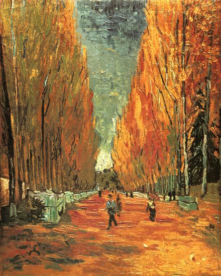 Allee des Alycamps-Vincent van Gogh-Framed Textured Art