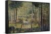 Allée en forêt, Barbizon-Georges Seurat-Framed Stretched Canvas