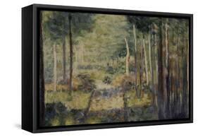 Allée en forêt, Barbizon-Georges Seurat-Framed Stretched Canvas