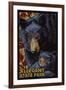 Allegany State Park, New York - Black Bear Mosaic-Lantern Press-Framed Art Print