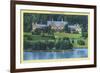 Allegany State Park, New York - Exterior View of the Administration Building-Lantern Press-Framed Art Print