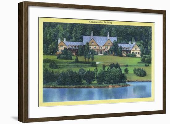 Allegany State Park, New York - Exterior View of the Administration Building-Lantern Press-Framed Art Print