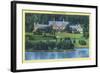 Allegany State Park, New York - Exterior View of the Administration Building-Lantern Press-Framed Art Print