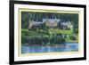 Allegany State Park, New York - Exterior View of the Administration Building-Lantern Press-Framed Premium Giclee Print