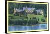 Allegany State Park, New York - Exterior View of the Administration Building-Lantern Press-Framed Stretched Canvas