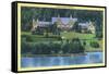 Allegany State Park, New York - Exterior View of the Administration Building-Lantern Press-Framed Stretched Canvas