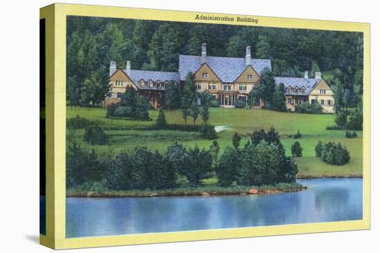 Allegany State Park, New York - Exterior View of the Administration Building-Lantern Press-Stretched Canvas