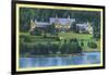 Allegany State Park, New York - Exterior View of the Administration Building-Lantern Press-Framed Art Print