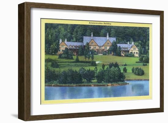 Allegany State Park, New York - Exterior View of the Administration Building-Lantern Press-Framed Art Print