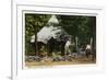 Allegany State Park, New York - Scenic View of a Family Camping in the Park-Lantern Press-Framed Premium Giclee Print