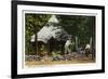 Allegany State Park, New York - Scenic View of a Family Camping in the Park-Lantern Press-Framed Premium Giclee Print