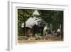 Allegany State Park, New York - Scenic View of a Family Camping in the Park-Lantern Press-Framed Art Print