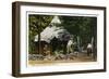 Allegany State Park, New York - Scenic View of a Family Camping in the Park-Lantern Press-Framed Art Print