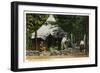 Allegany State Park, New York - Scenic View of a Family Camping in the Park-Lantern Press-Framed Art Print