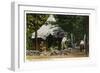 Allegany State Park, New York - Scenic View of a Family Camping in the Park-Lantern Press-Framed Art Print