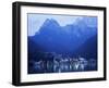 Alleghe and Lake Alleghe at Dusk, with Monte Civetta Towering Above, Dolomites, Veneto, Italy-Ruth Tomlinson-Framed Photographic Print