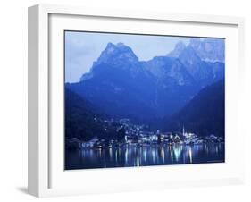 Alleghe and Lake Alleghe at Dusk, with Monte Civetta Towering Above, Dolomites, Veneto, Italy-Ruth Tomlinson-Framed Photographic Print