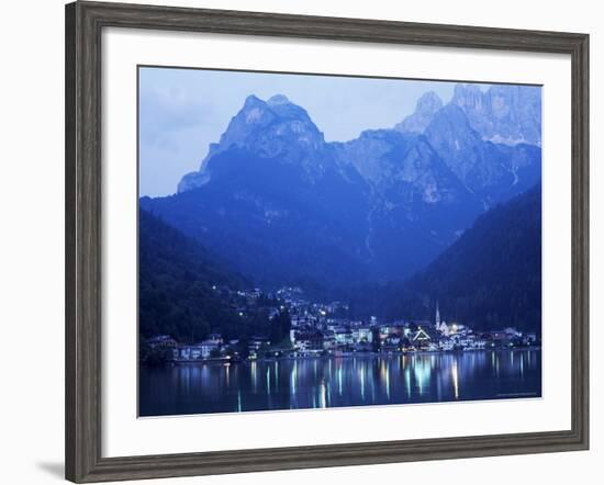 Alleghe and Lake Alleghe at Dusk, with Monte Civetta Towering Above, Dolomites, Veneto, Italy-Ruth Tomlinson-Framed Photographic Print