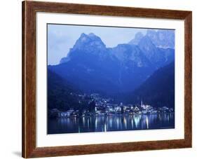 Alleghe and Lake Alleghe at Dusk, with Monte Civetta Towering Above, Dolomites, Veneto, Italy-Ruth Tomlinson-Framed Photographic Print