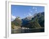 Alleghe at Lago di Alleghe under the peak of Civetta, an icon of the dolomites in the Veneto.-Martin Zwick-Framed Photographic Print