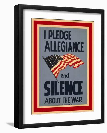 Allegiance and Silence War Poster-Found Image Press-Framed Giclee Print