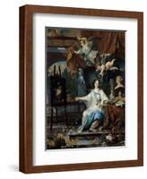 Allegorical Portrait of an Artist in Her Studio, c.1675-1685-Michiel Van Musscher-Framed Giclee Print