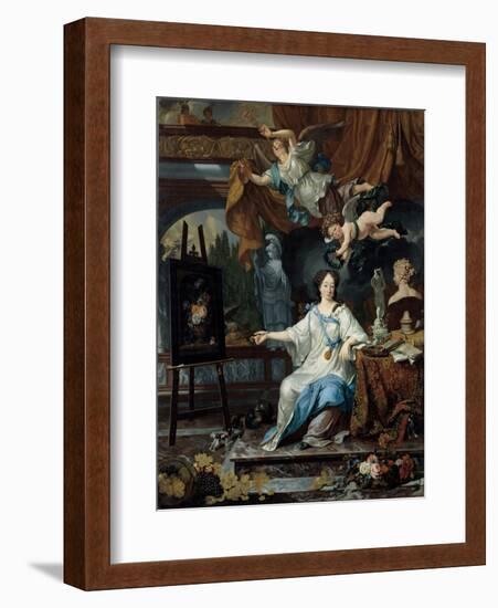 Allegorical Portrait of an Artist in Her Studio, c.1675-1685-Michiel Van Musscher-Framed Giclee Print