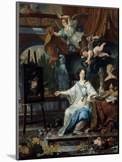 Allegorical Portrait of an Artist in Her Studio, c.1675-1685-Michiel Van Musscher-Mounted Giclee Print