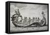 Allegorical Ship in Shape of Swan-null-Framed Stretched Canvas