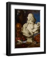 Allegorical Still Life with Bernini's Bust of Francis I D'Este-Francesco Stringa-Framed Premium Giclee Print