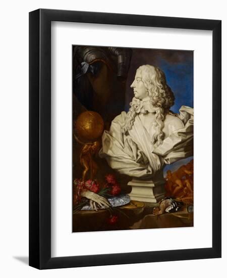 Allegorical Still Life with Bernini's Bust of Francis I D'Este-Francesco Stringa-Framed Premium Giclee Print