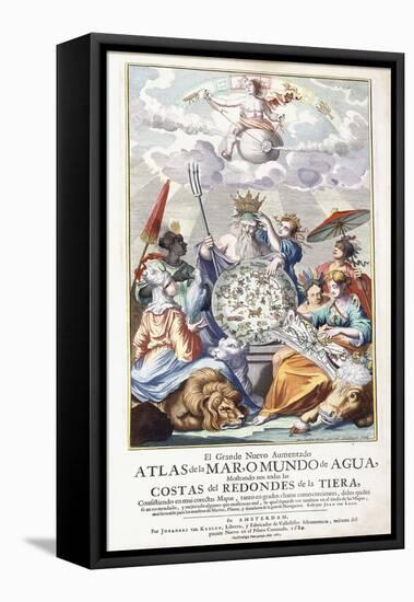 Allegorical Title-Page, from 'El Grande Nuevo Aumentado Atlas De La Mar , 1680-Jan Luyken-Framed Stretched Canvas