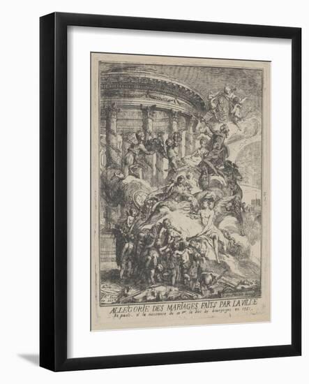 Allegorie Des Mariages Faits Par La Ville De Paris a La Naissance Du Duc De Bourgogne, 1751-Gabriel De Saint-aubin-Framed Giclee Print