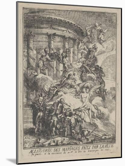 Allegorie Des Mariages Faits Par La Ville De Paris a La Naissance Du Duc De Bourgogne, 1751-Gabriel De Saint-aubin-Mounted Giclee Print