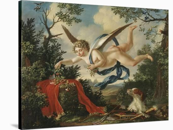 Allegories of Love - Cupid Gathering Flowers in a Landscape, 1803-null-Stretched Canvas