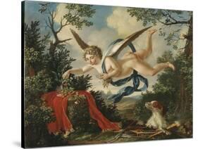 Allegories of Love - Cupid Gathering Flowers in a Landscape, 1803-null-Stretched Canvas